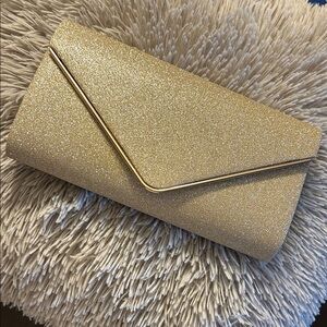 Glitter Envelope Clutch - Gold